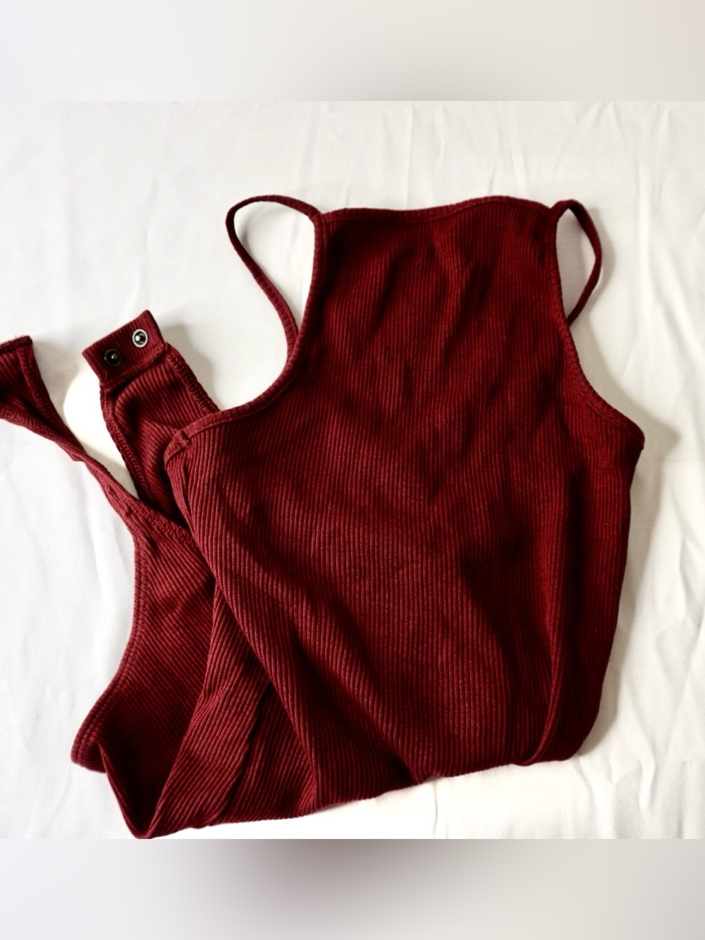 Express Ribbed Camisole Tank Top - Burgundy Red